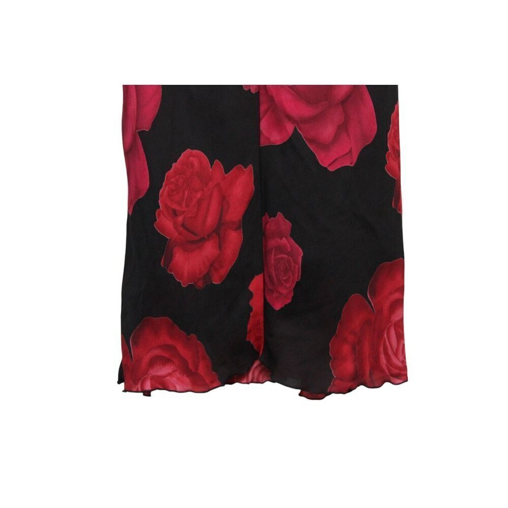 Vintage Y2K Babydoll Midi Dress Size 10 Floral Chiffon Dark Romantic Goth Grunge - Picture 11 of 12